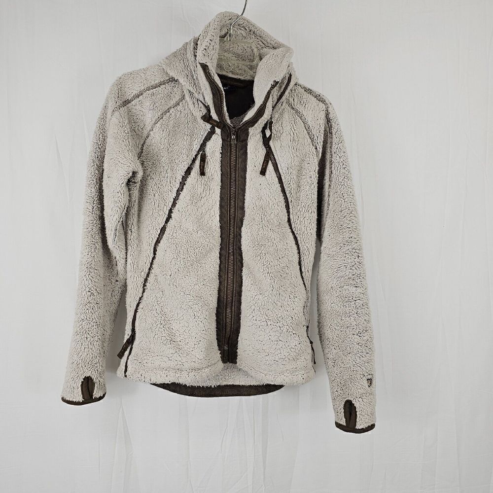 Kuhl Flight Jacket Size Small Oat Stone High Pile Fleece Zip Up Womens - Picture 2 of 13